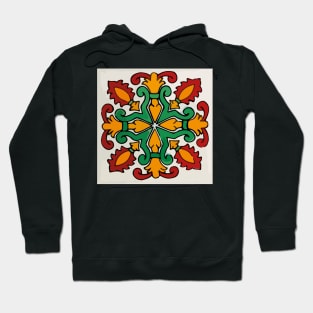 Abstract leaves mexican folk art talavera tile Hoodie